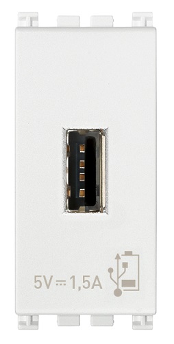 Unità di Alimentazione USB 1 Modulo Bianca